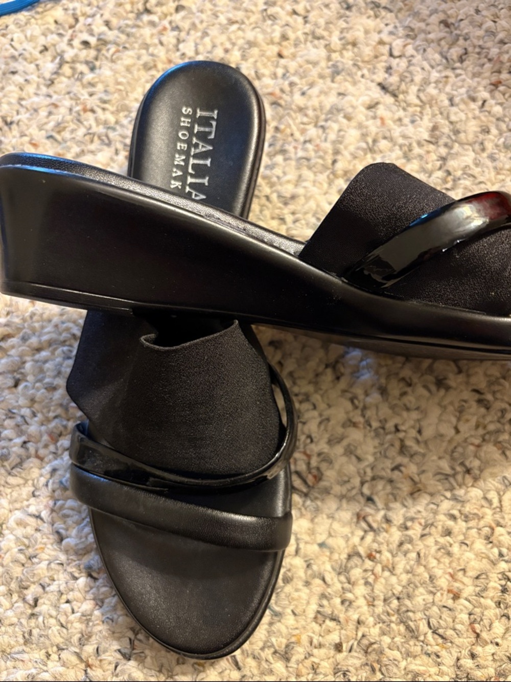 Italian Shoemakers Black Slide Mules - Picture 3 of 4
